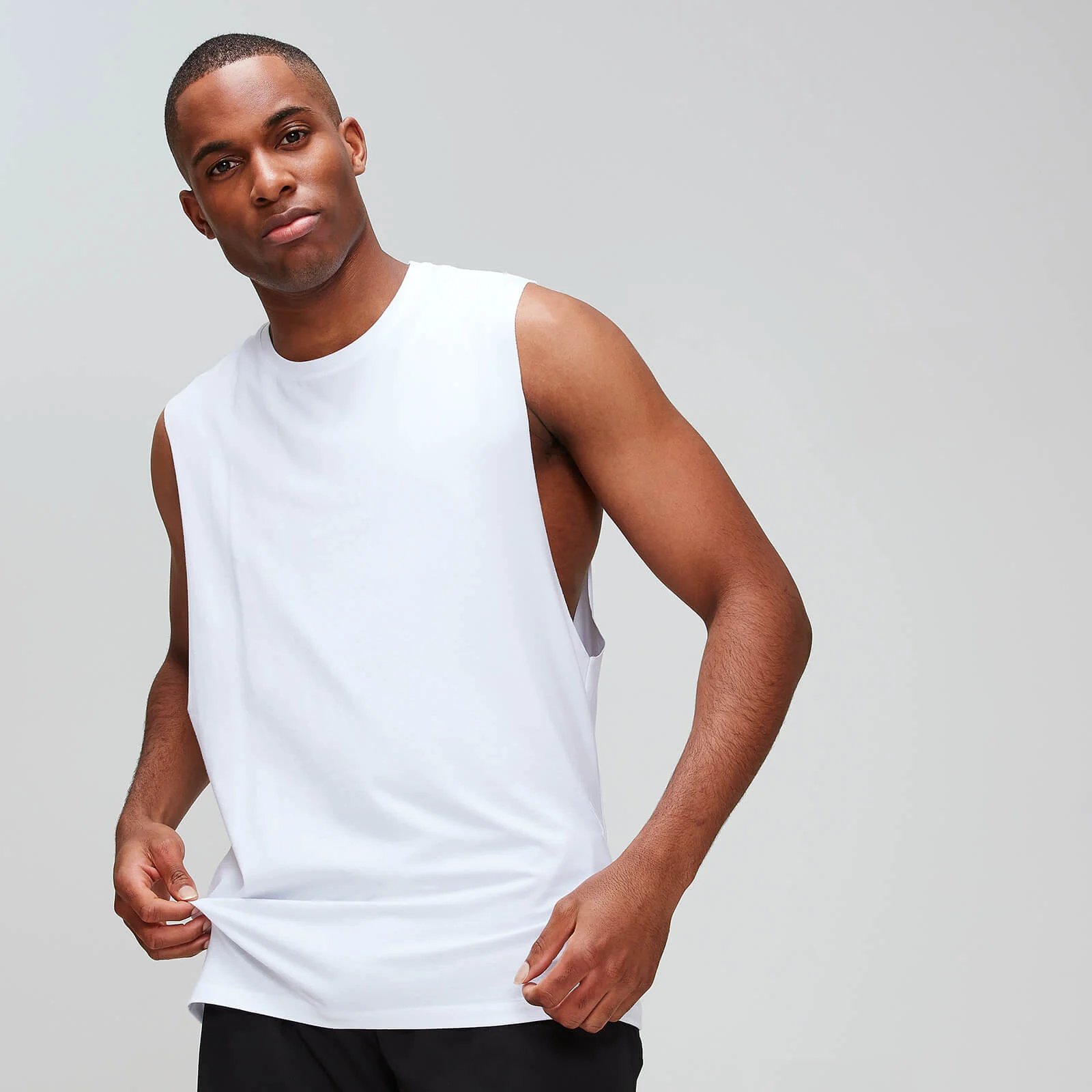 MP Luxe Classic Drop Armhole Tank Top - White - XS Image 1