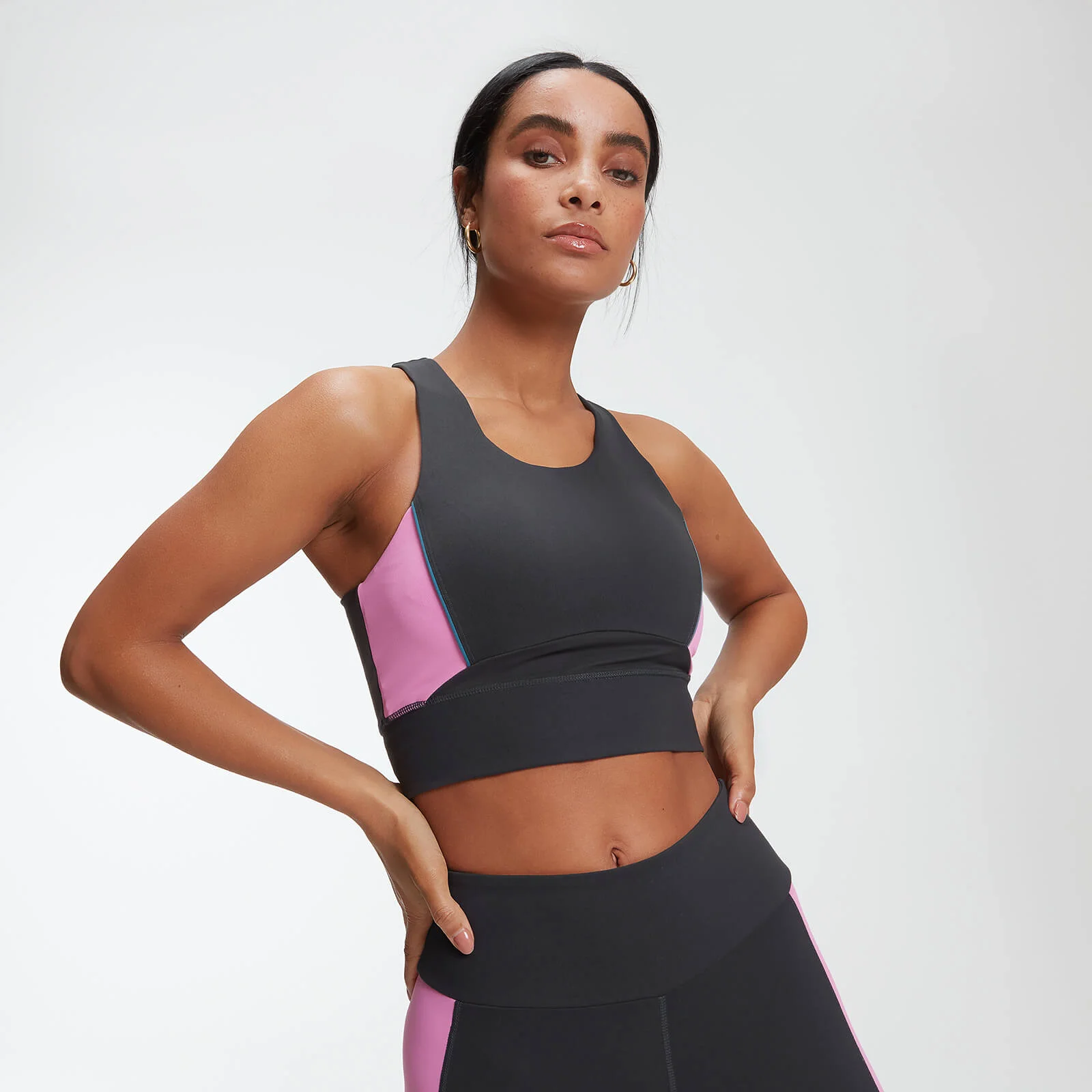 MP Power Women's Longline Crop Top - Slate - XS Image 1