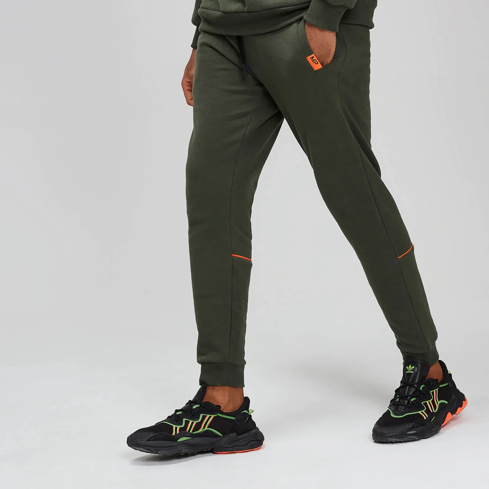 MP Rest Day Men's Piped Calf Joggers - Army Green - XS Image 1