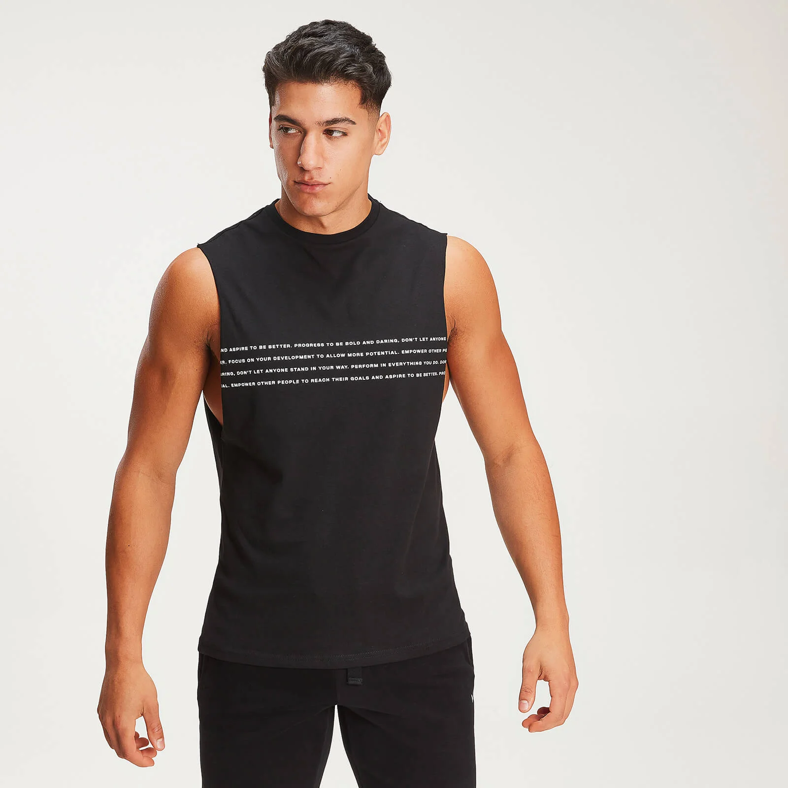 MP Men's Rest Day Slogan Drop Armhole Tank Top - Black - XS Image 1