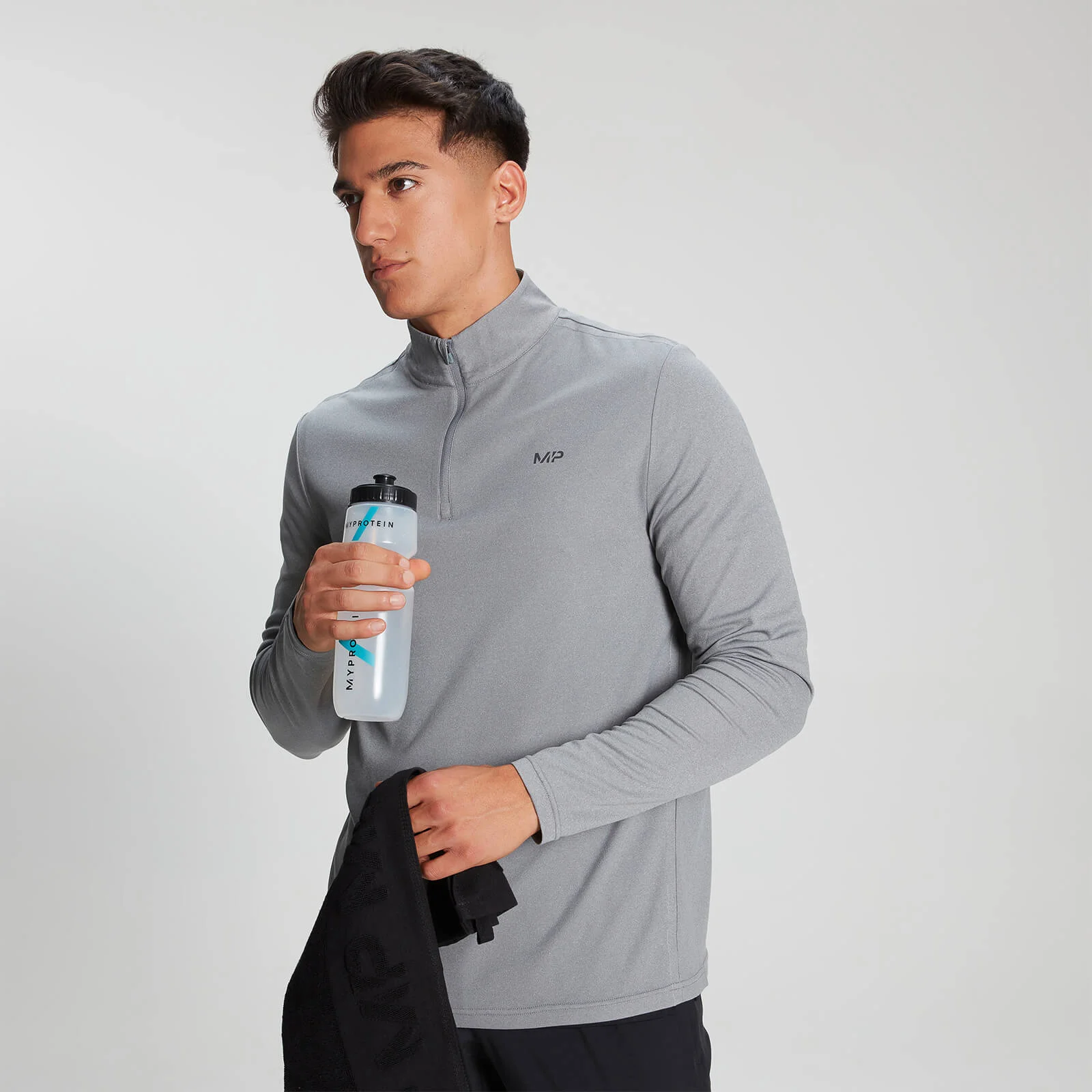 MP Men's Velocity 1/4 Zip - Grey Marl - XS Image 1