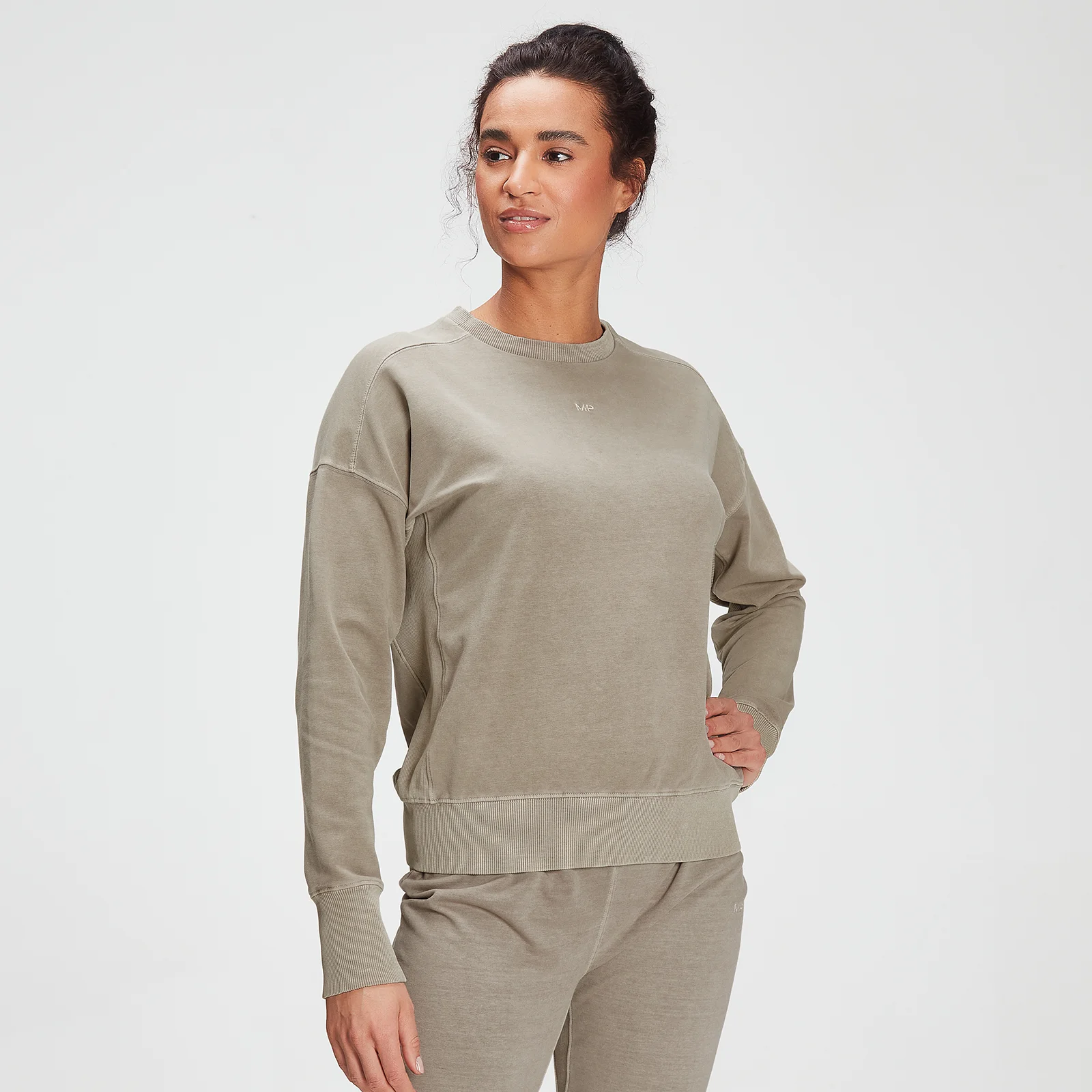 MP Women's Training Washed Crew Sweatshirt - Taupe - XXS Image 1