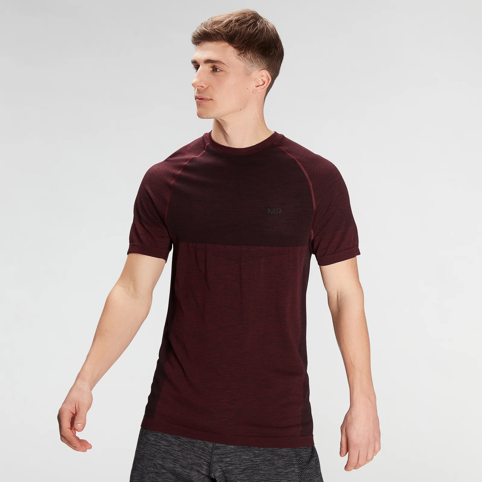 MP Men's Essentials Seamless Short Sleeve T-Shirt - Washed Oxblood Marl - XXS Image 1