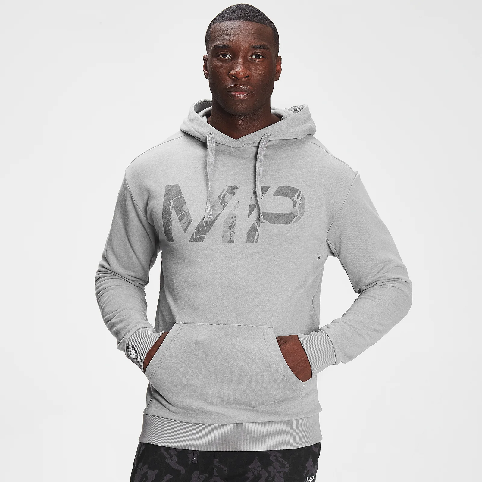 MP Men's Adapt Tonal Camo Hoodie - Storm Grey Marl - XXS Image 1