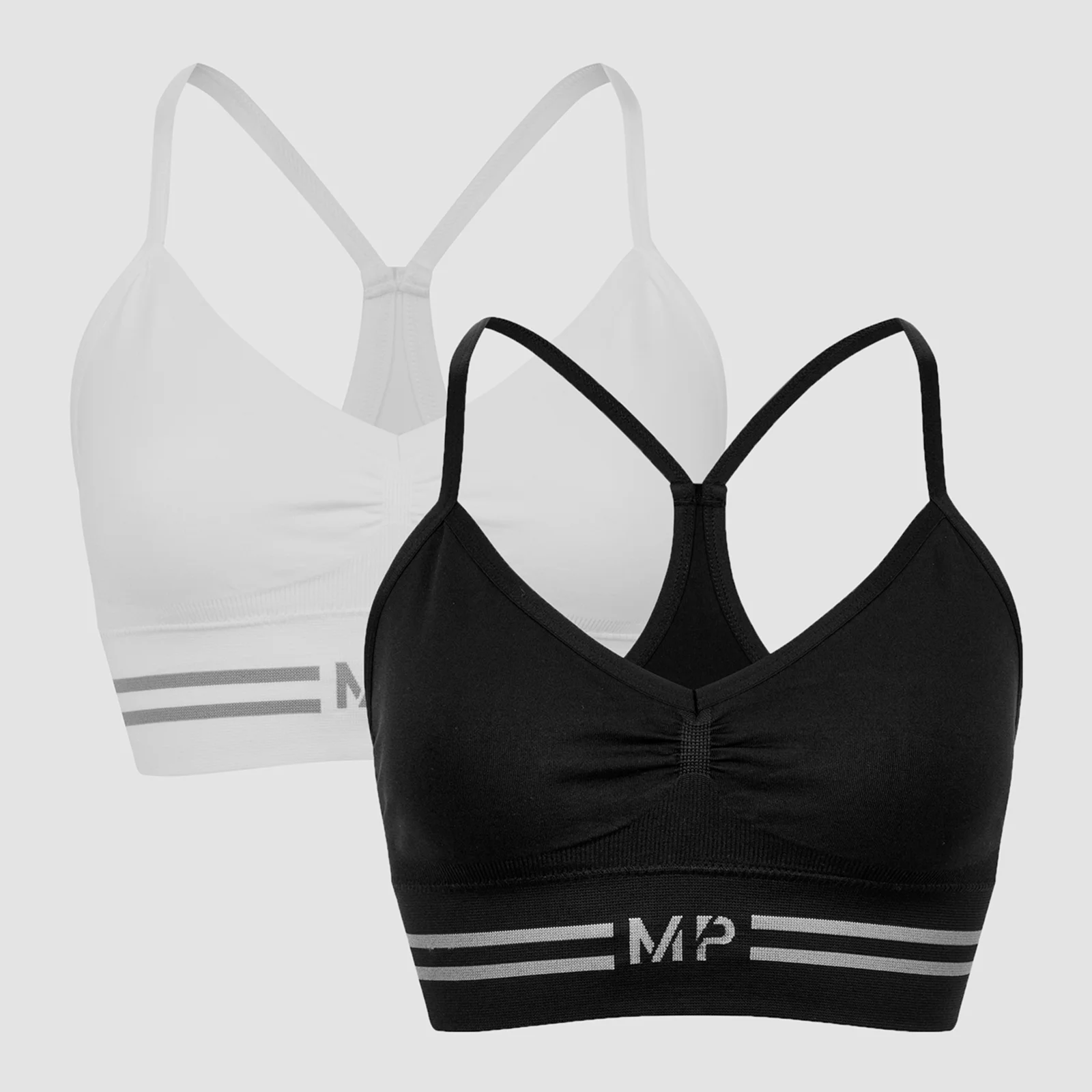 MP Women's Seamless Bralette (2 Pack) - Black/White - XXS Image 1