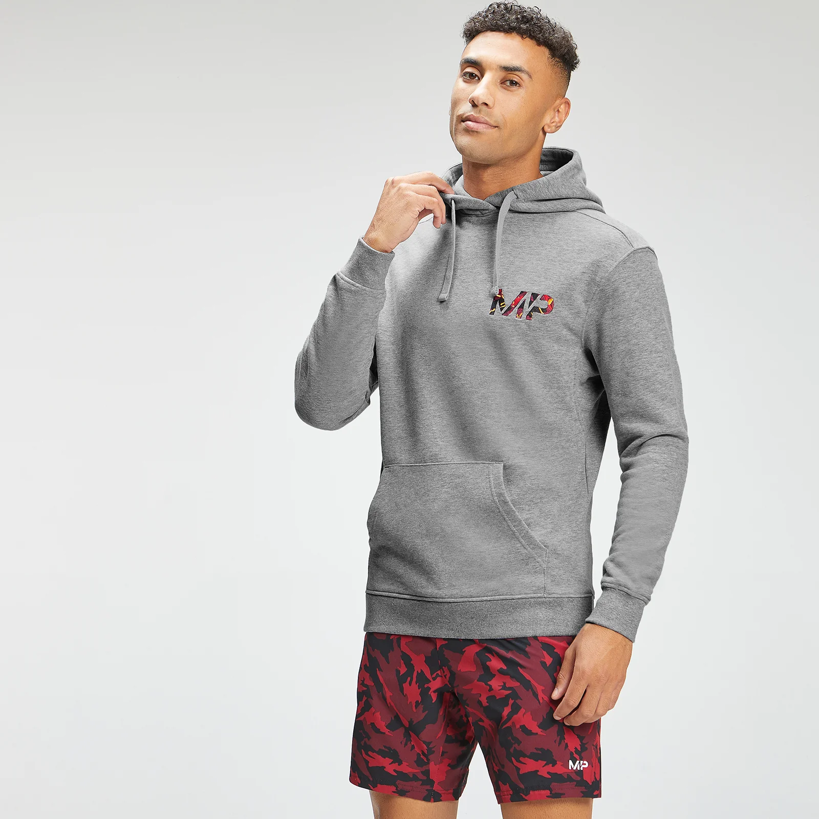MP Men's Adapt Embroidered Hoodie - Storm Grey Marl - XXS Image 1