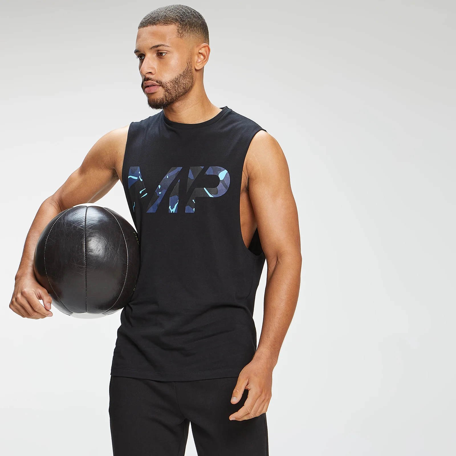MP Men's Adapt Camo Logo Tank Top - Black/Blue Camo - XXS Image 1