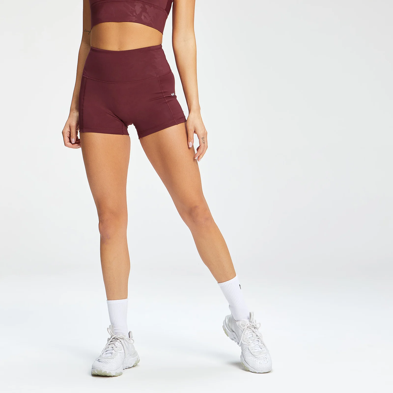 MP Women's Adapt Camo Booty Shorts - Merlot - XXS Image 1