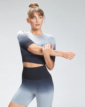 MP Women's Velocity Seamless Crop Top - Black