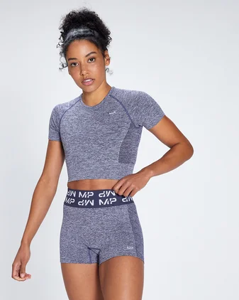 MP Women's Curve Crop Short Sleeve T-Shirt - Galaxy Blue