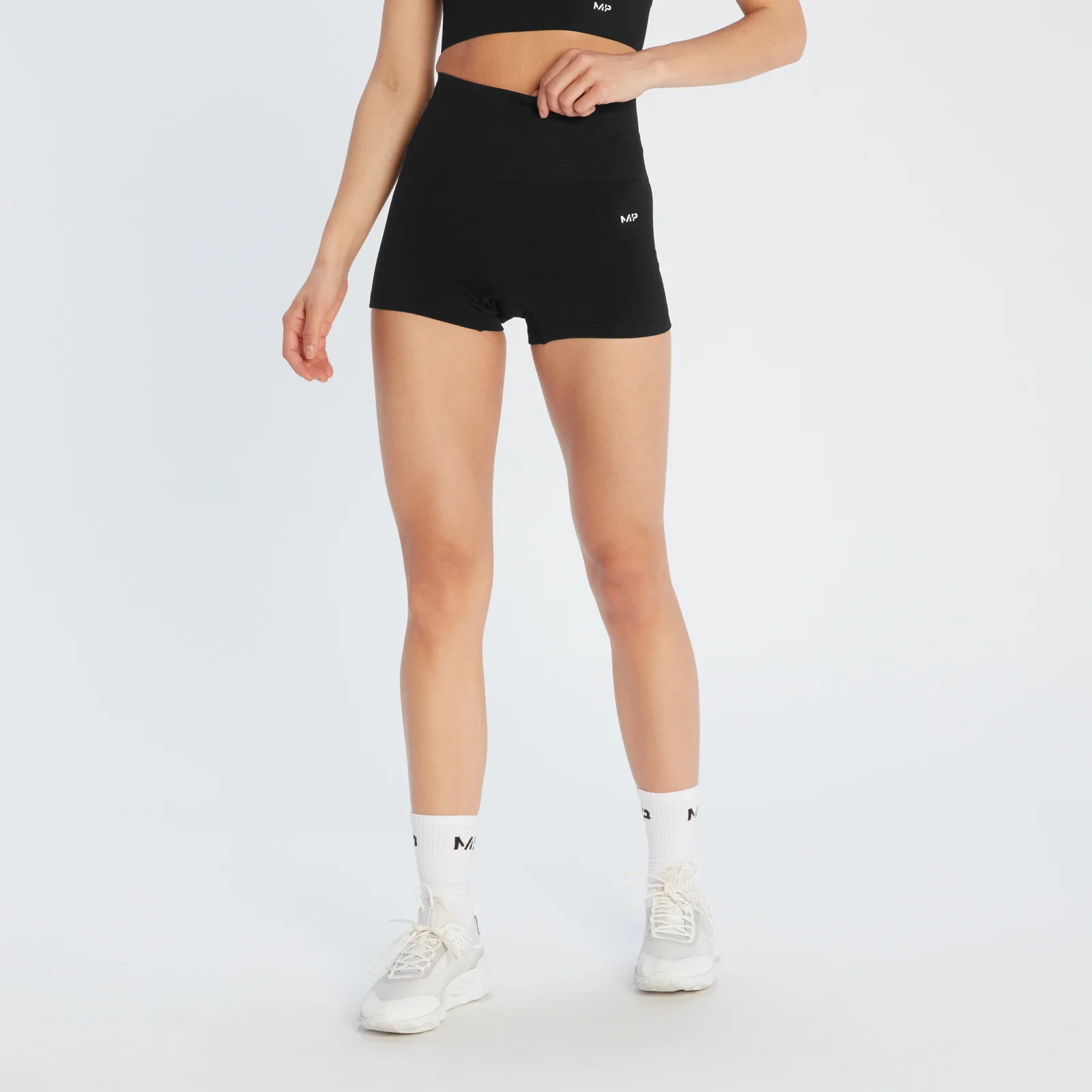 MP Women's Shape Seamless Booty Shorts Black - XXS Image 1
