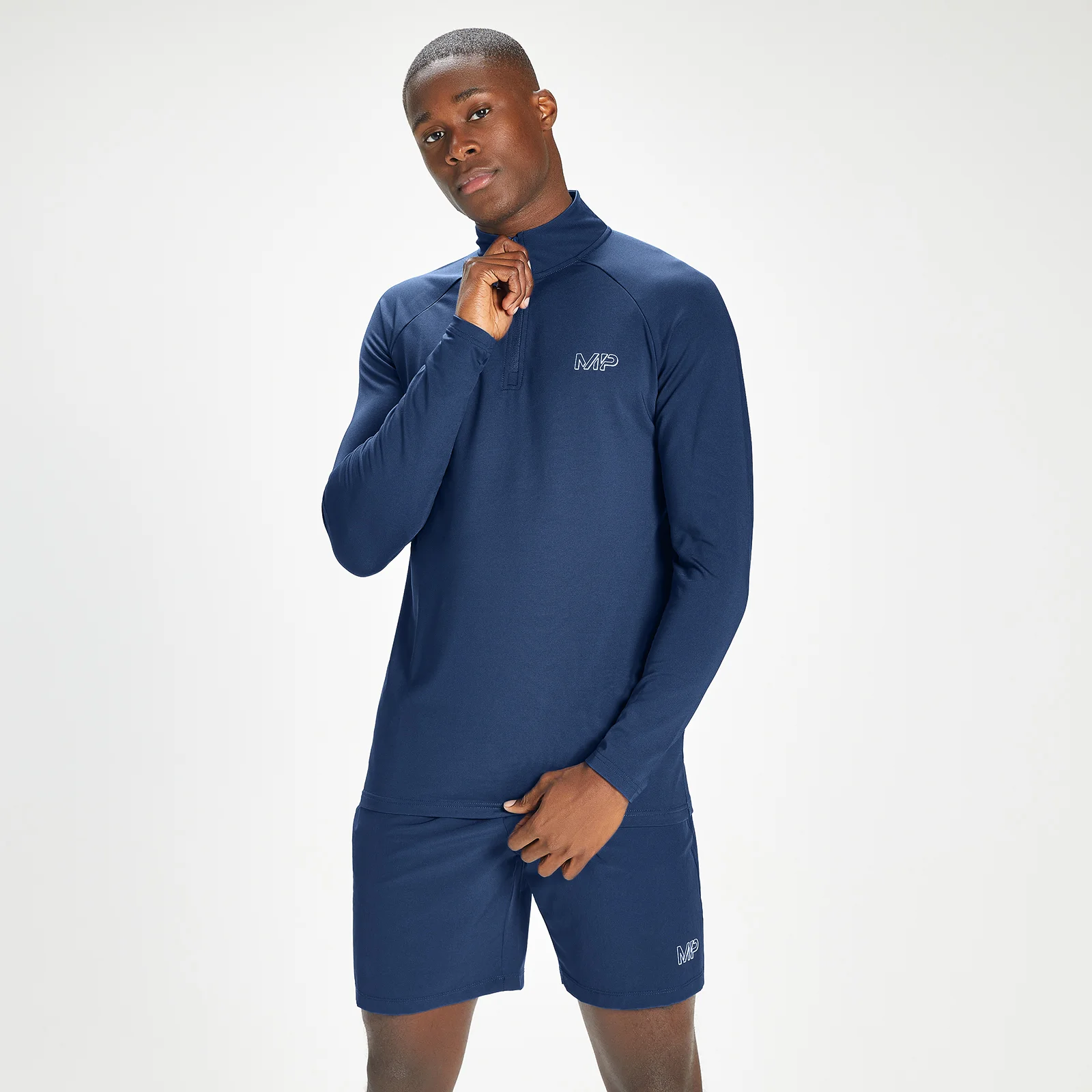 MP Men's Infinity Mark Graphic Training 1/4 Zip - Intense Blue - XXS Image 1