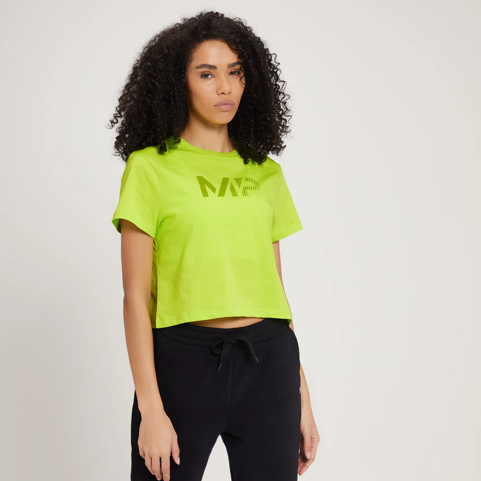 MP Women's Fade Graphic Crop T-Shirt - Lime - XXS Image 1