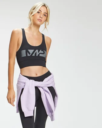 MP Women's Graffiti Graphic Training Sports Bra - Black