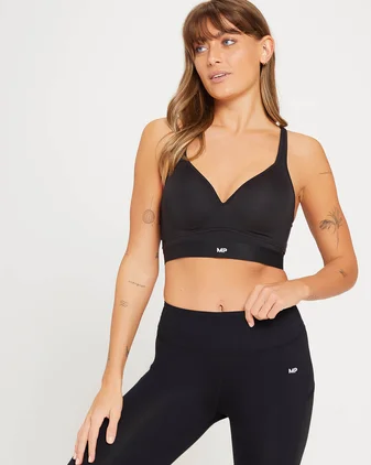 MP Women's High Support Moulded Cup Sports Bra - Black