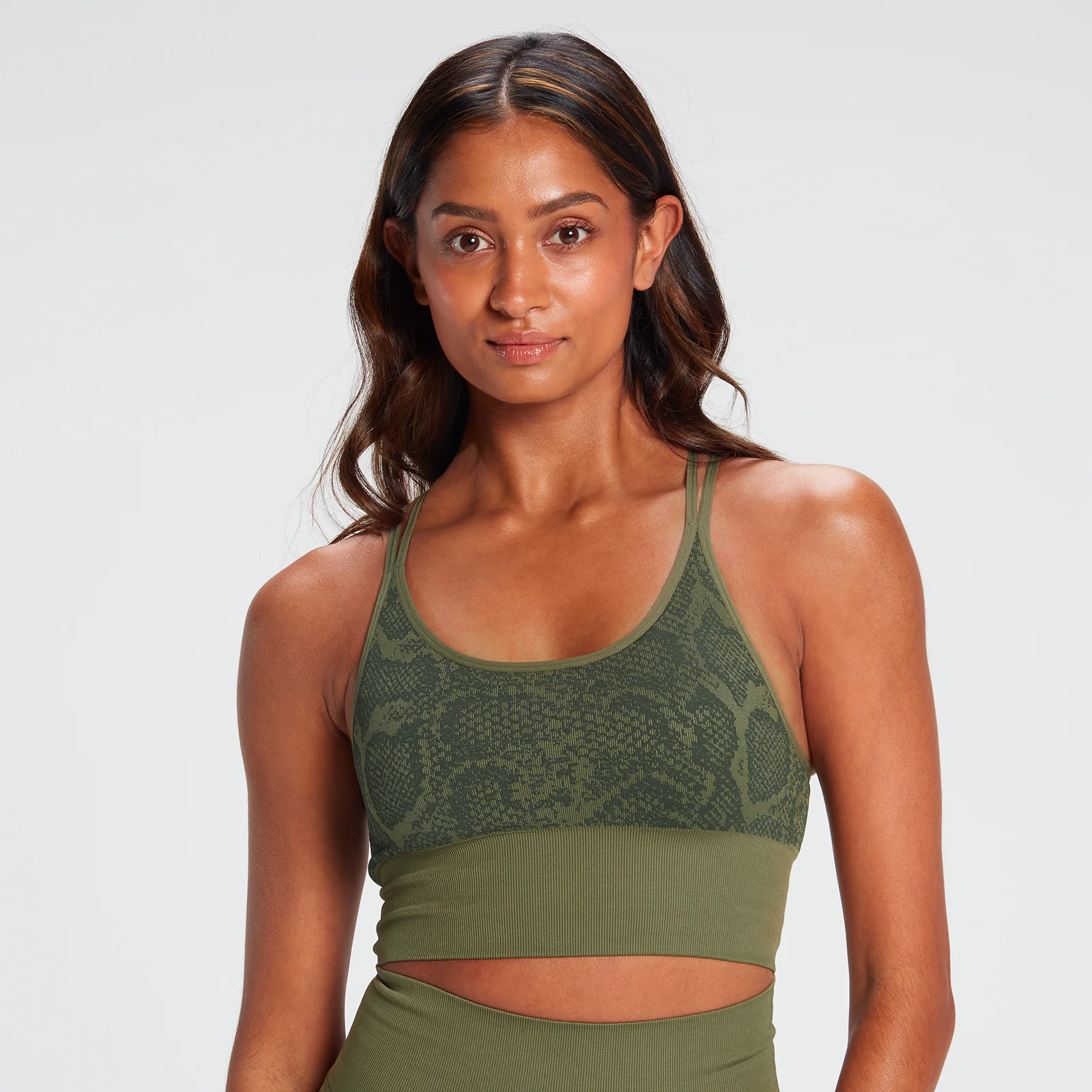 MP x Alice Pineapplebrat Snake Seamless Sports Bra - Green - XS Image 1