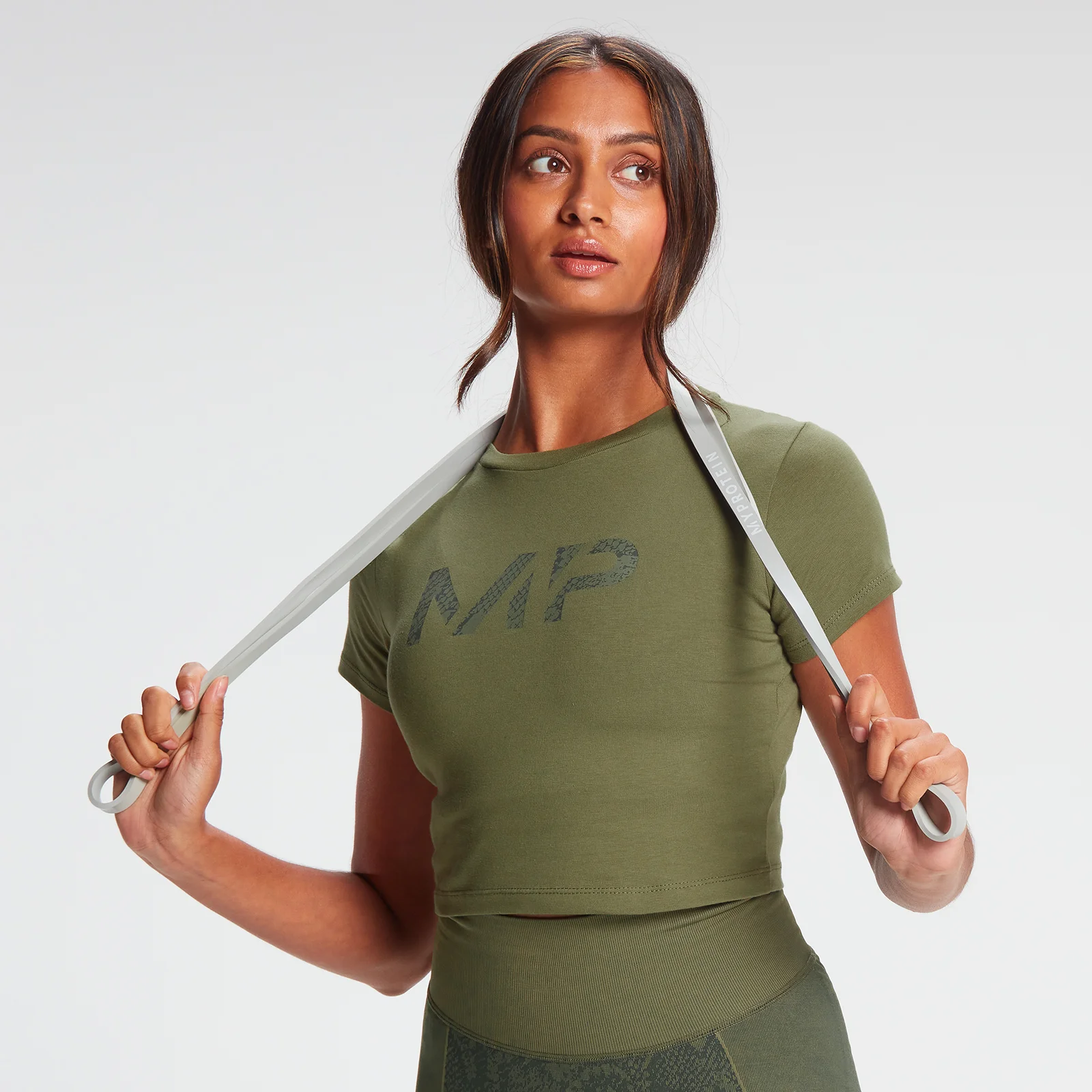 MP x Alice Pineapplebrat Snake Seamless Crop Top- Green - XS Image 1