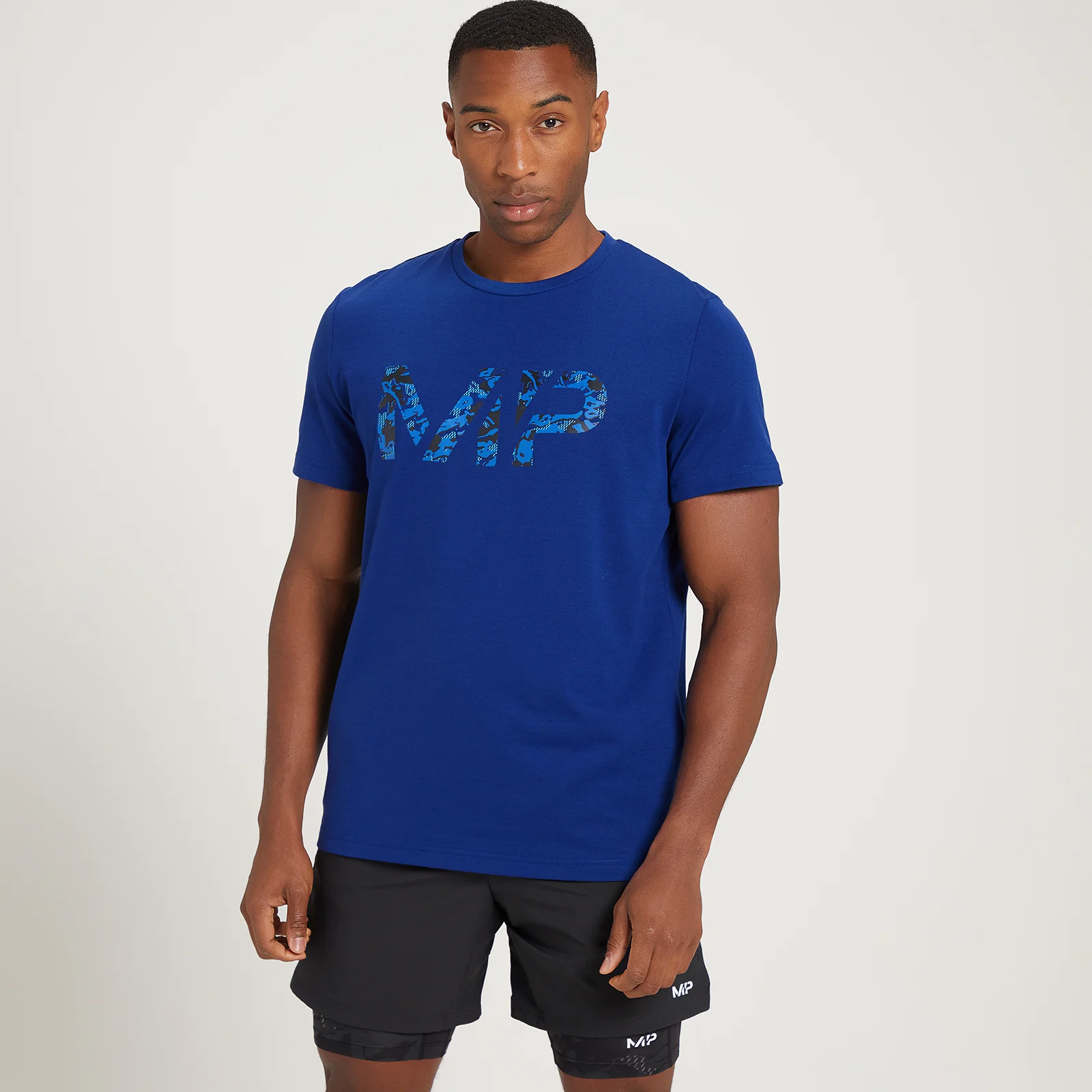 MP Men's Adapt Drirelease Camo Print Short Sleeve T-Shirt - Deep Blue - XXS Image 1