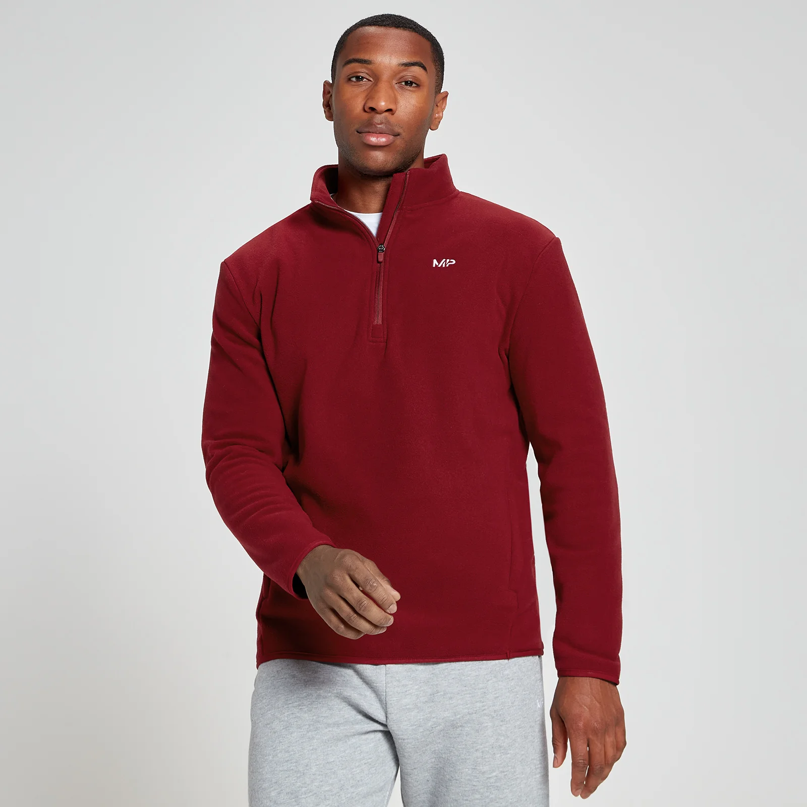 MP Men's Rest Day Fleece 1/4 Zip - Scarlet - XS Image 1