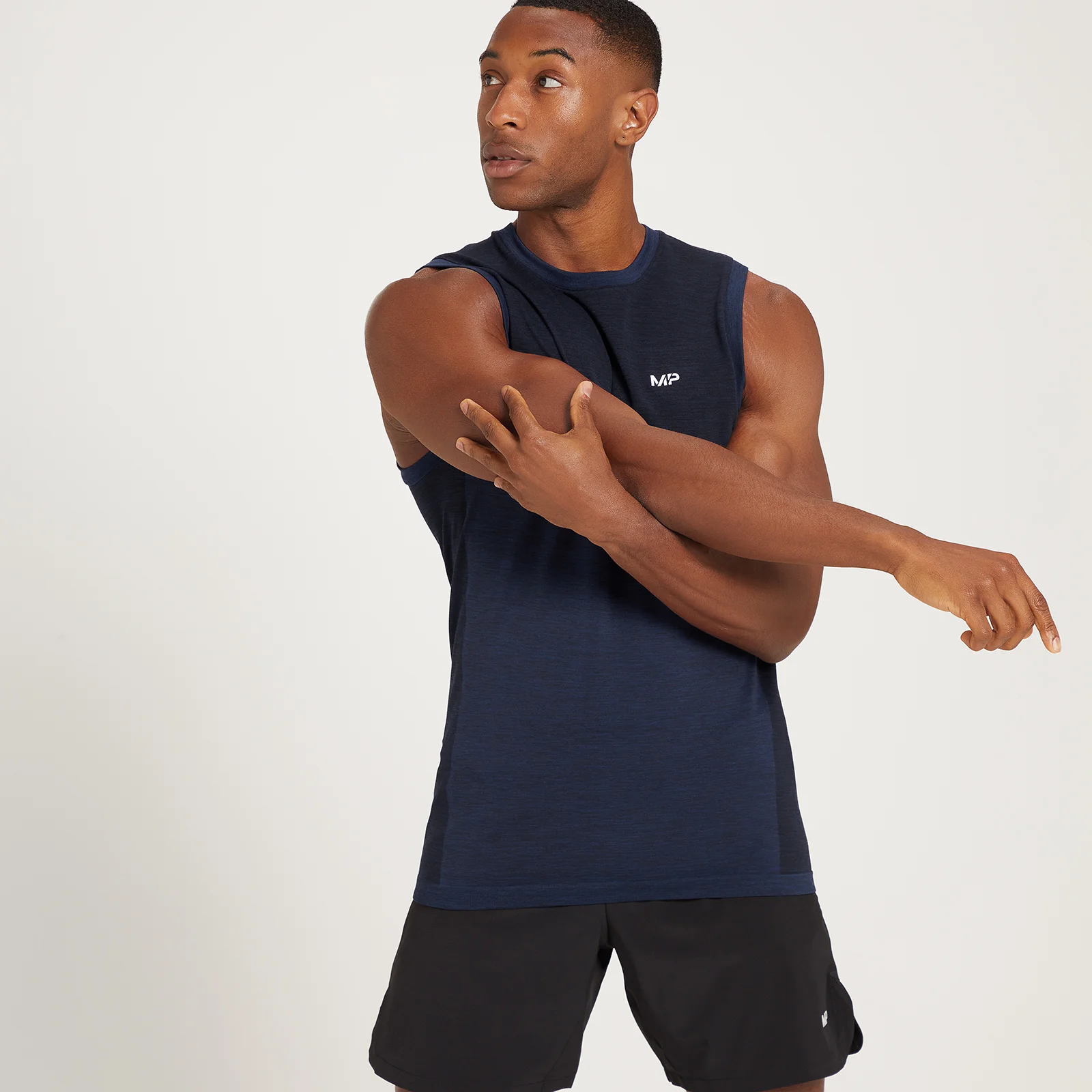 MP Men's Essential Seamless Tank Top - Deep Blue Marl - XS Image 1