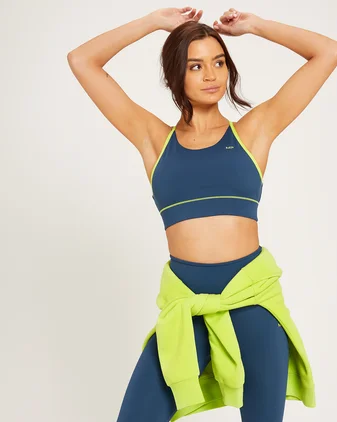 MP Women's Adapt Reversible Sports Bra - Dust Blue/ Acid Lime