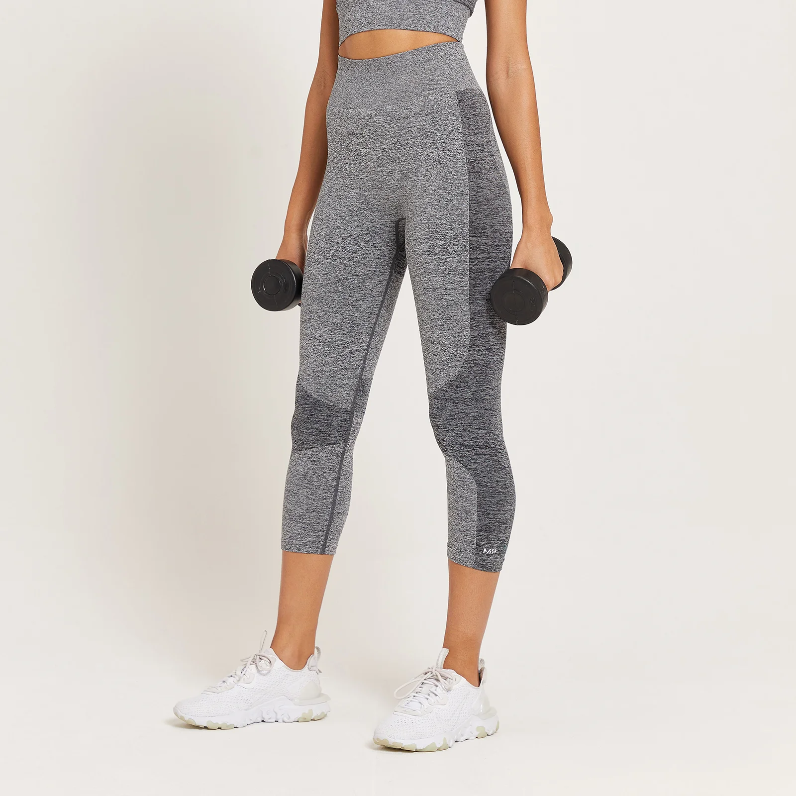 MP Women's Curve High Waisted 3/4 Leggings - Grey Marl - XS Image 1