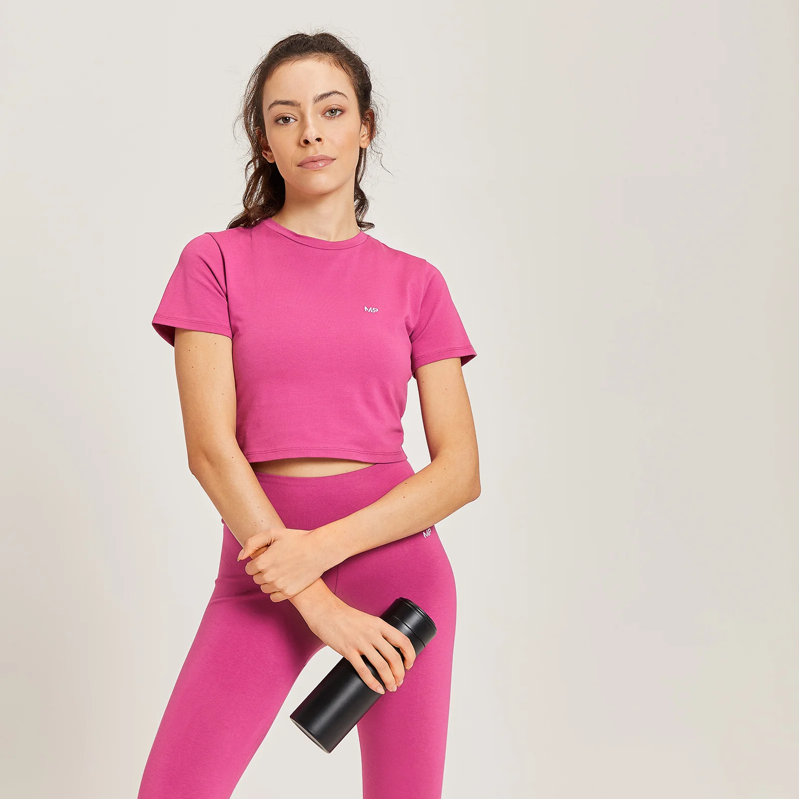 MP Women's Essential Body Fit Crop T-Shirt - Sangria - XXS Image 1