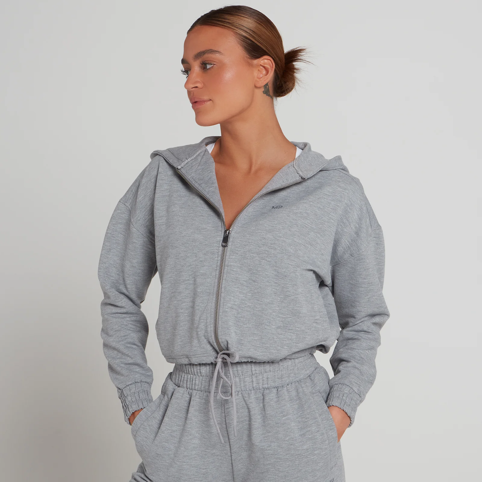 MP Women's Engage Zip Through Hoodie - Grey Marl - XXS Image 1