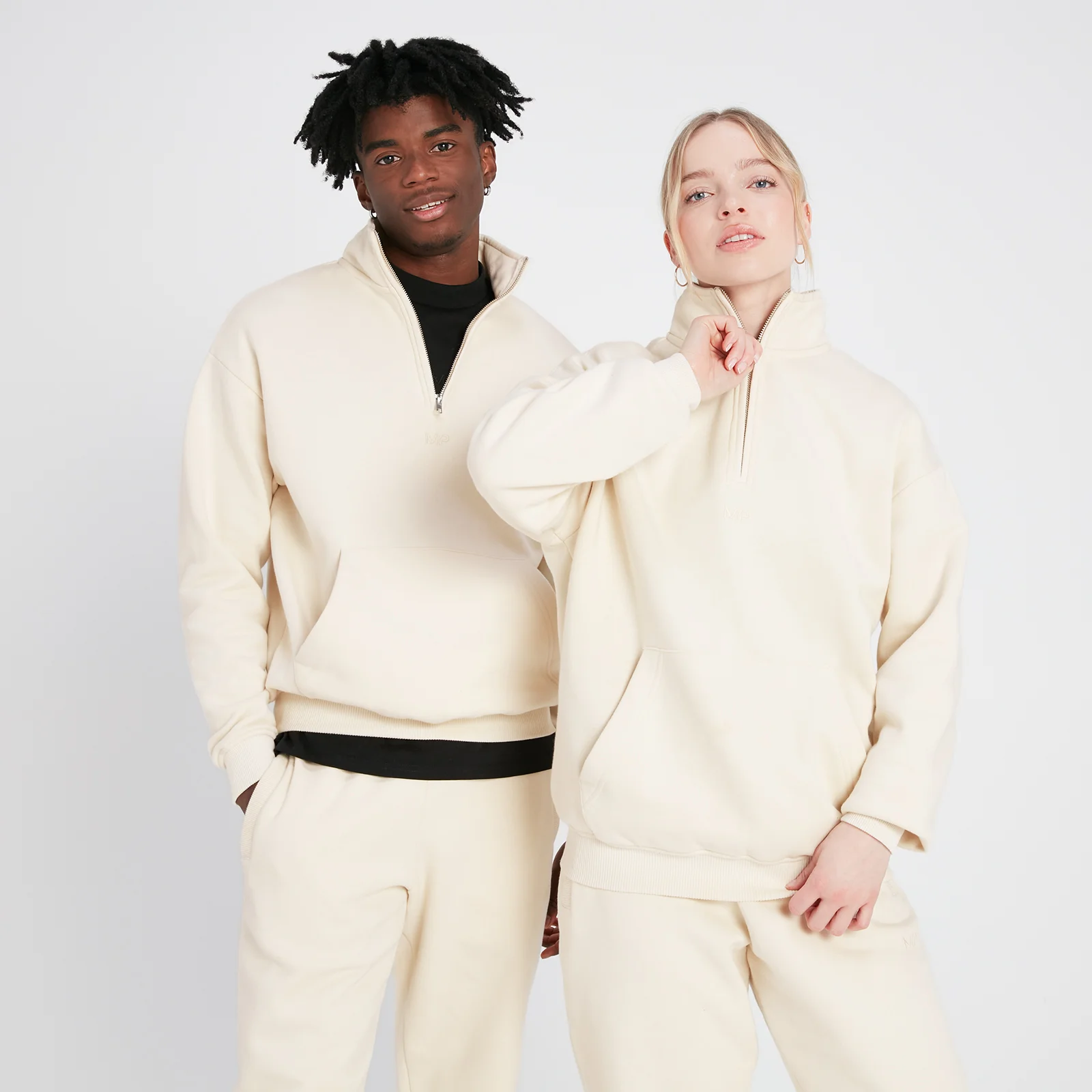 MP Unisex Rest Day 1/4 Zip - Ecru - S-M Image 1