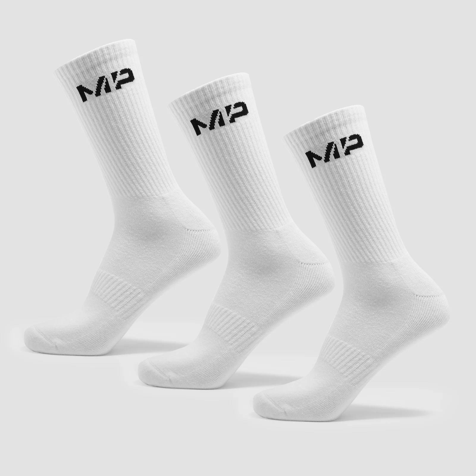 MP Unisex Crew Socks V2 (3 pack) - White - UK 2-5 Image 1