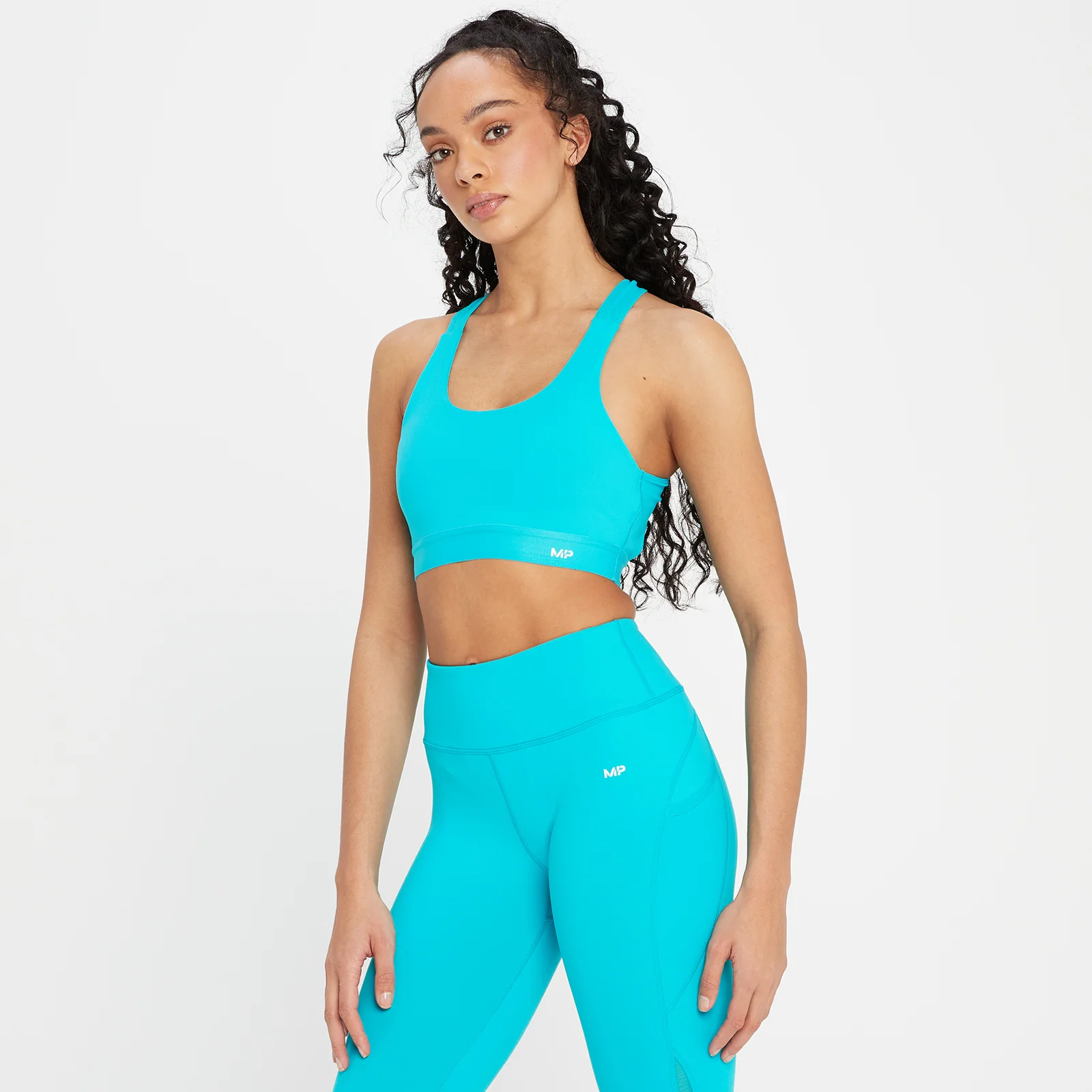 MP Women's Power Cross Back Sports Bra - Blue Lagoon - XXS Image 1