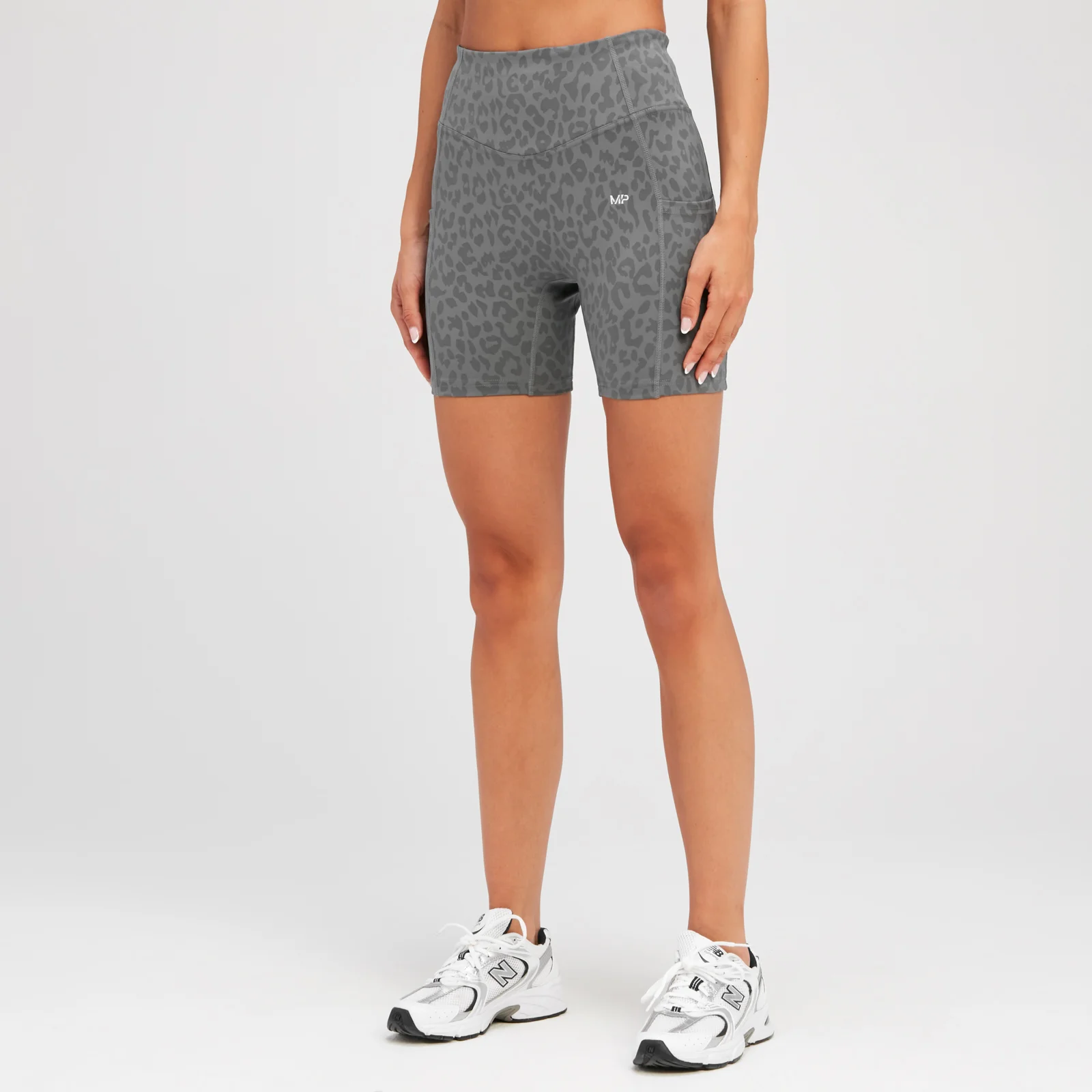 MP Women's Tempo Animal Print Shorts - Slate Grey - XS Image 1