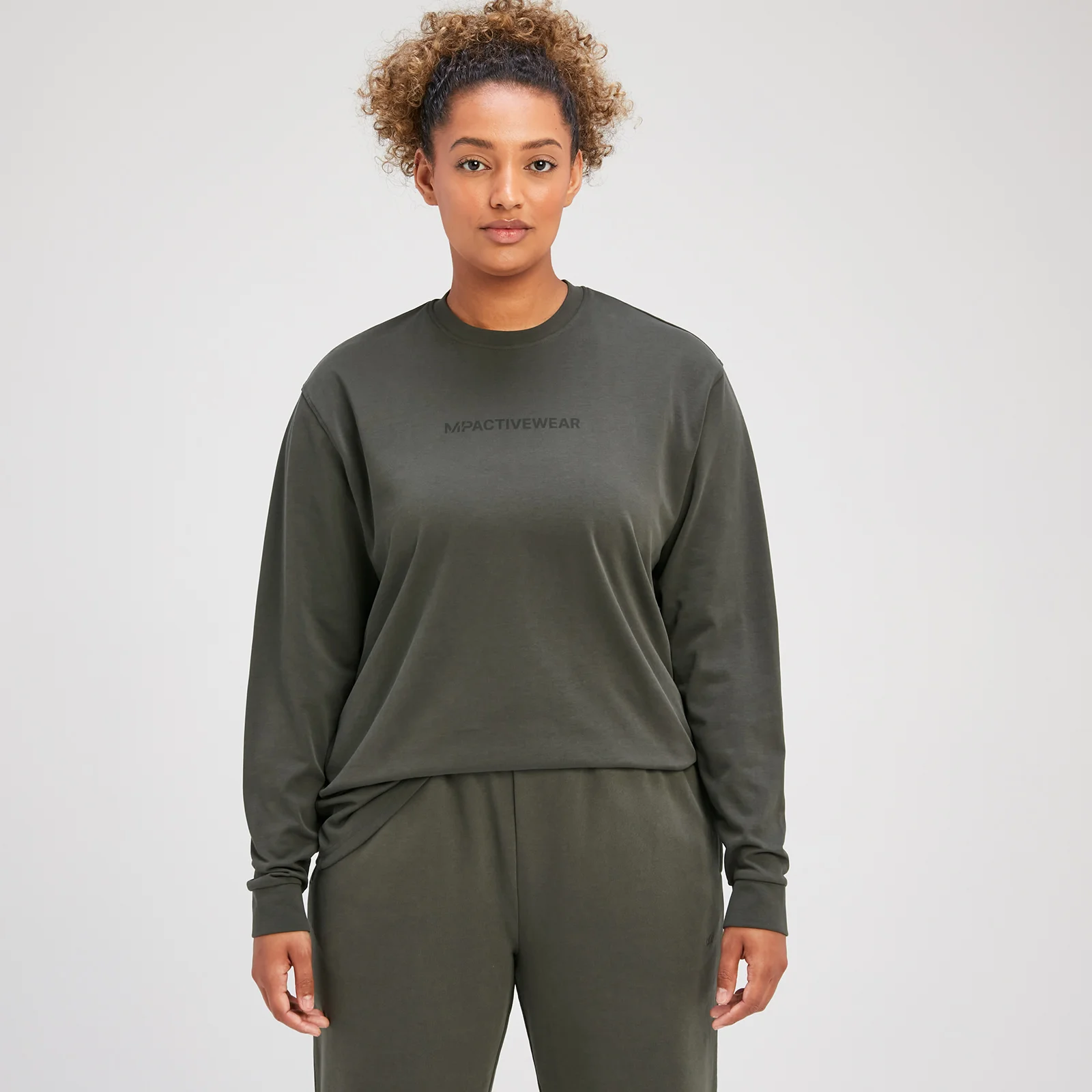 MP Women's Rest Day Oversized Long Sleeve T-Shirt - Taupe Green - XS Image 1
