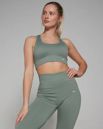 MP Women's Tempo Rib Seamless Asymmetric Bra - Black