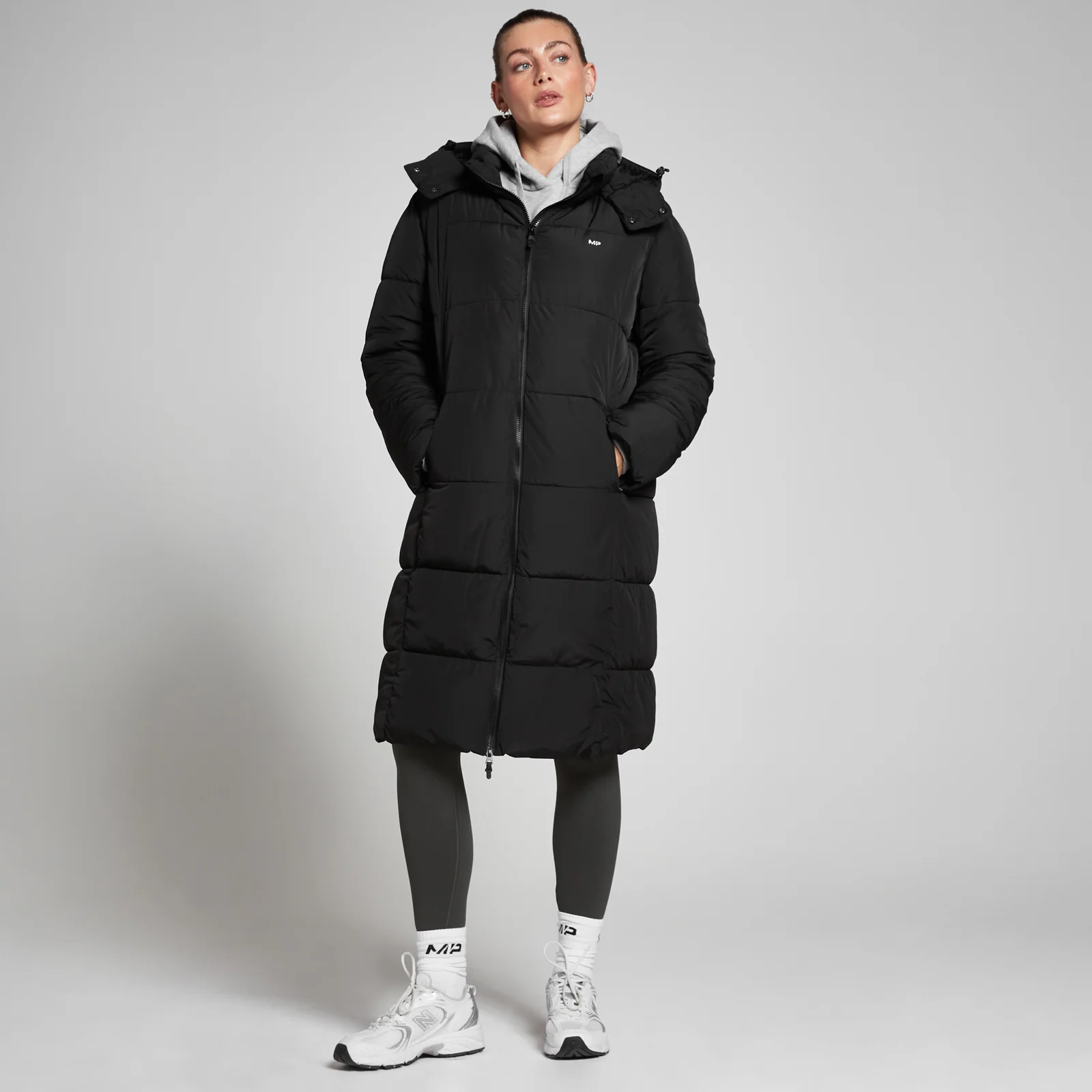 MP Women's Outerwear Longline Puffer Jacket - Black - XXS Image 1