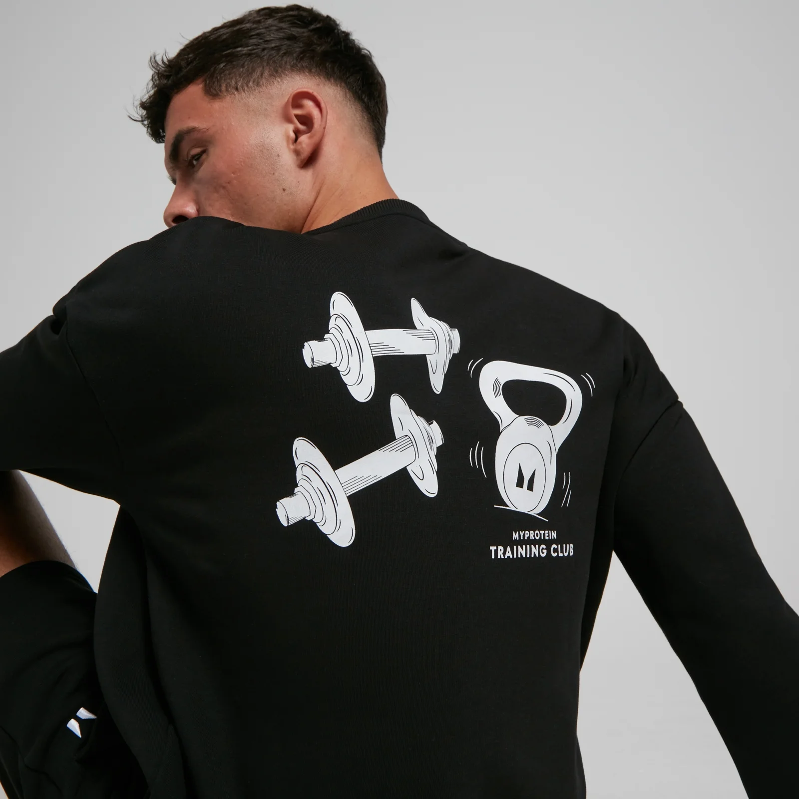 MP Men's Tempo Graphic Crew Neck Sweatshirt - Black - S Image 4