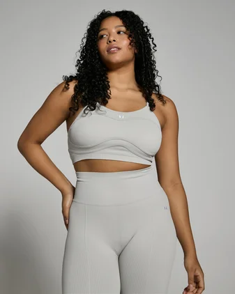 MP Women's Lifestyle Ribbed Bra - Light Grey