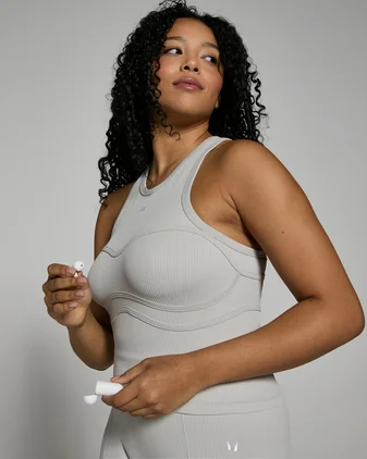 MP Women's Lifestyle Ribbed Tank Top - Light Grey