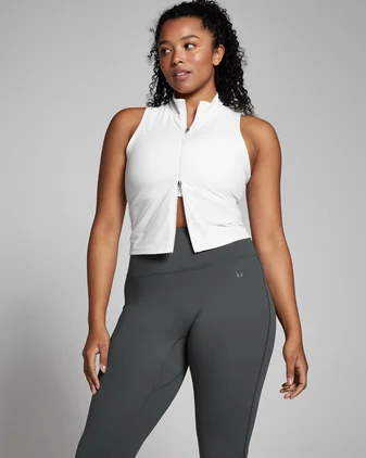 MP Women's Tempo Zip Through Vest - White