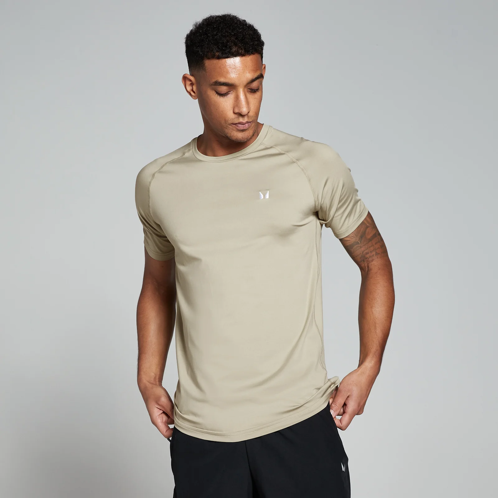 MP Men's Training Short Sleeve T-Shirt - Stone - S Image 1