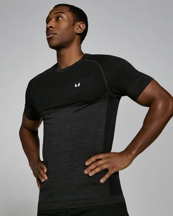 MP Men's Seamless Short Sleeve T-Shirt - Black Marl