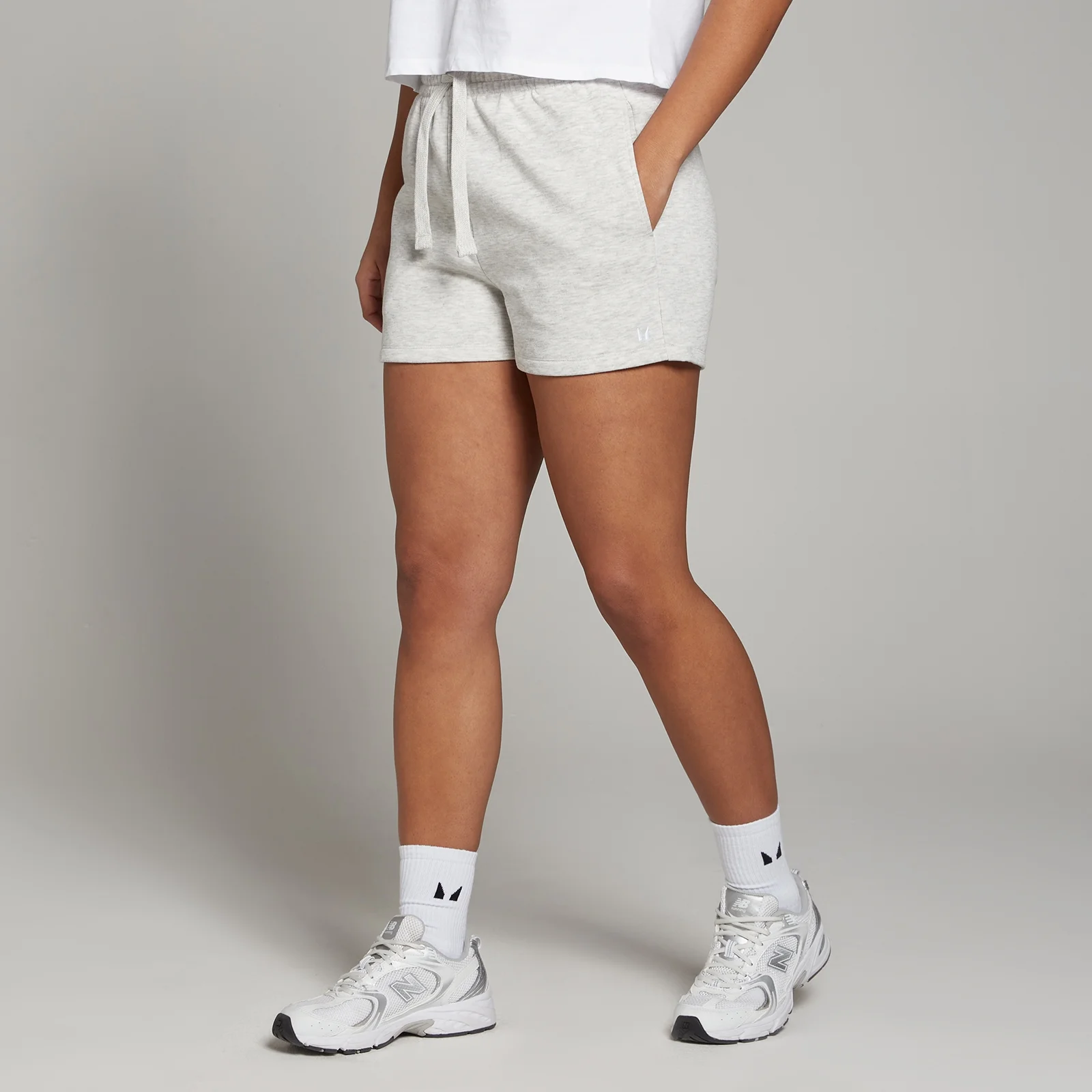 MP Women's Basics Sweatshorts - Light Grey Marl - L Image 1