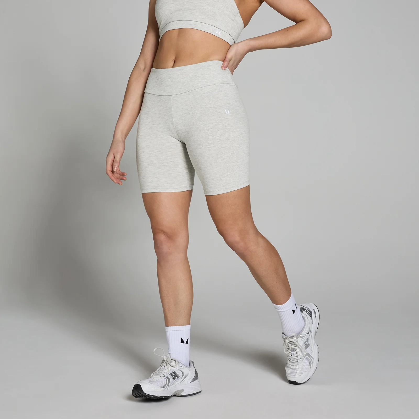 MP Women's Basic Cycling Shorts - Light Grey Marl - XXS Image 1