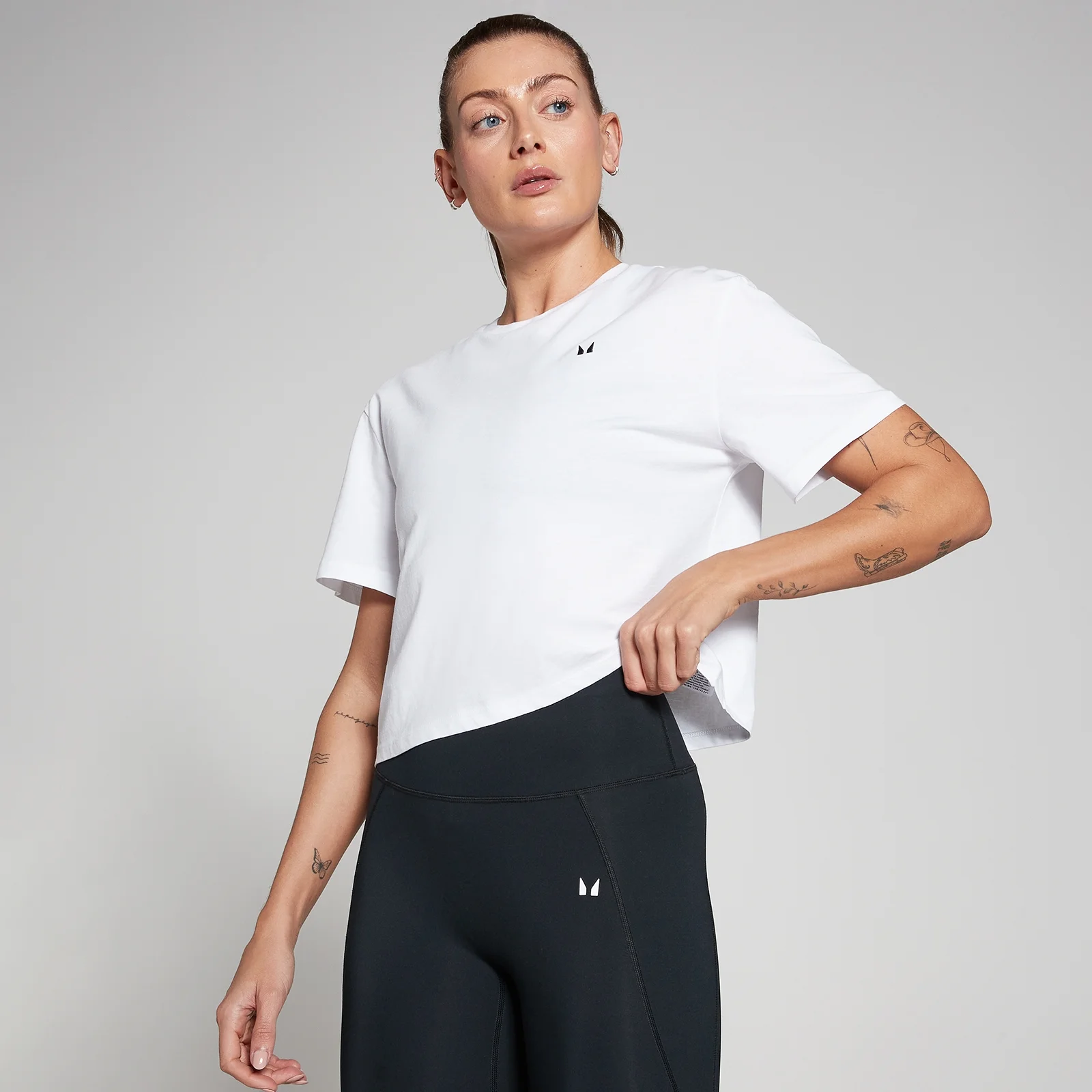 MP Women's Basic Boxy Short Sleeve Crop T-Shirt - White - XS Image 1