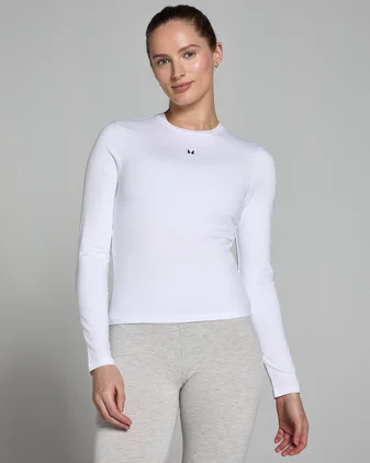 MP Women's Basics Body Fit Long Sleeve T-Shirt - White