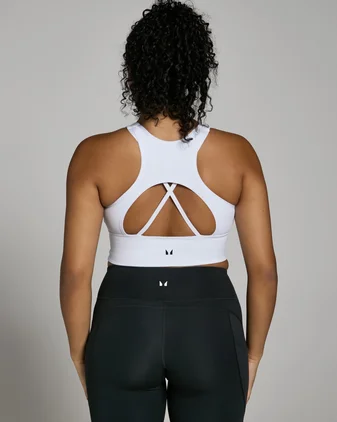 MP Women's Power Longline Sports Bra - White