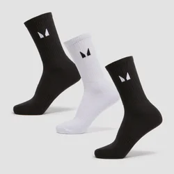 MP Unisex Crew Socks (3 Pack) - Black/White