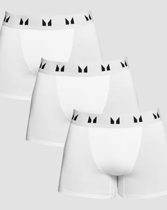 MP Men's Cotton Boxers - White (3 Pack)