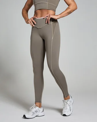 MP Women's Tempo Contrast Texture Leggings - Espresso