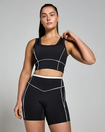 MP Women's Tempo Contrast Texture Sports Bra - Black